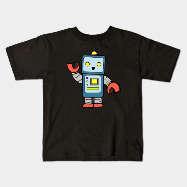 50's Robot Kids T-Shirt by WildSloths